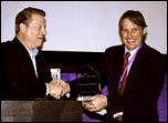 Michael O'Connel accepting the Best Documentary Award from Al Gore at the Nashville Film Festival, 2008